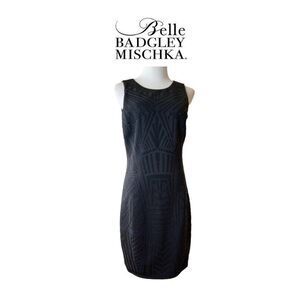 Belle Badgley Mischka Black Beaded Dress. Sz 8